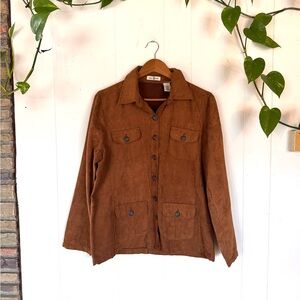 Duck Head Brown Suede Utility Jacket with Flap Pockets